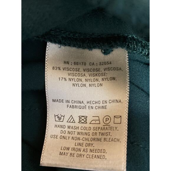 Anthropologie Ett Twa Women's Green High Rise Wide Leg Trousers Pants Size XS - Picture 4 of 4